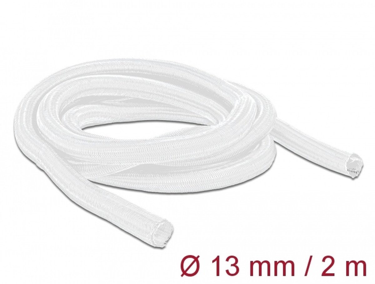 Gevlochten mouw Zelfcloseren 2 m x 13 mm wit