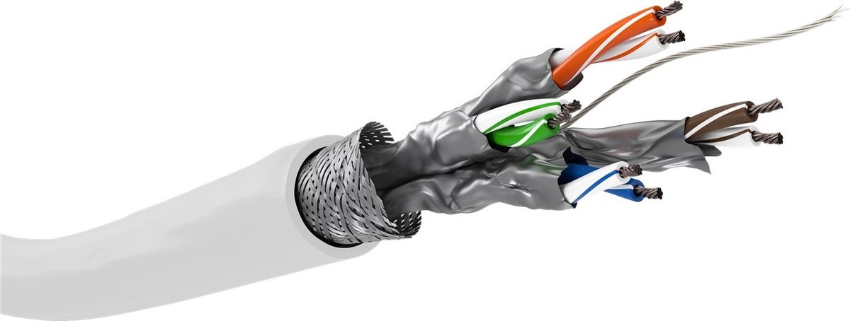 S/FTP CAT6 Gigabit Netwerkkabel - CCA - 26AWG - Soepel - 305 meter - Wit