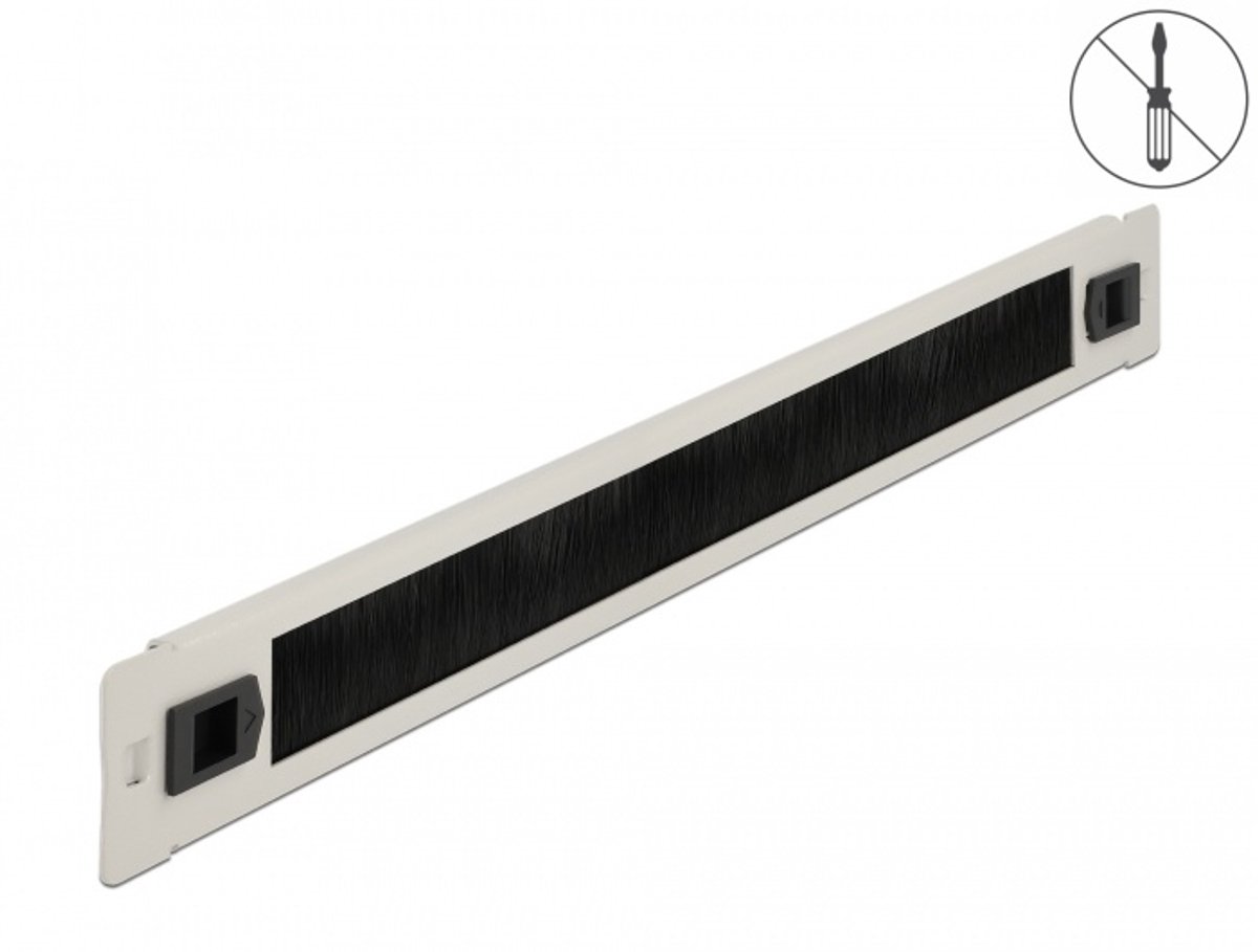 Delock 19″ Kabelmanagement Borstelstrip gereedschapsvrij 1U grijs