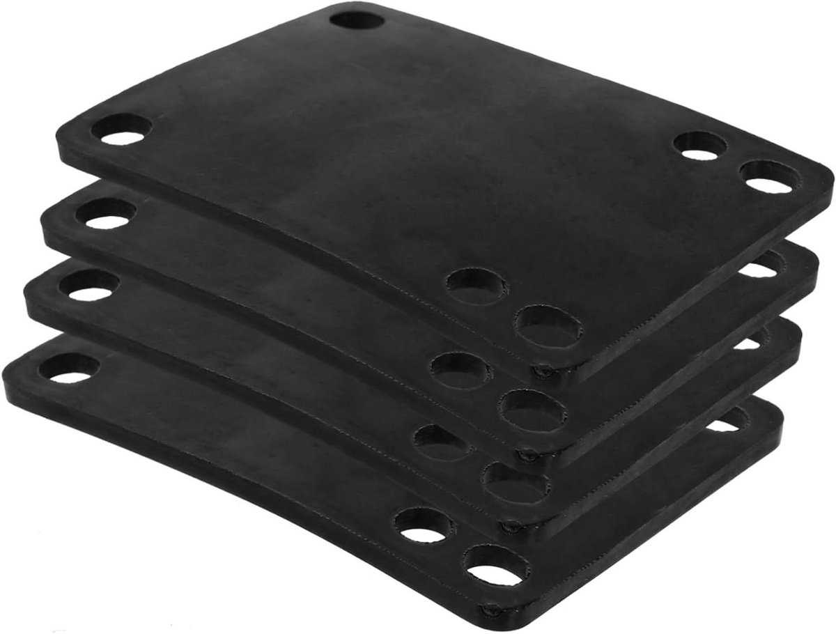Skateboard Riser Pads - Schokdempers Pakkingen - Skateboarden Stabiliteit - Schokabsorberend Materiaal - 4 Stuks - Zwart