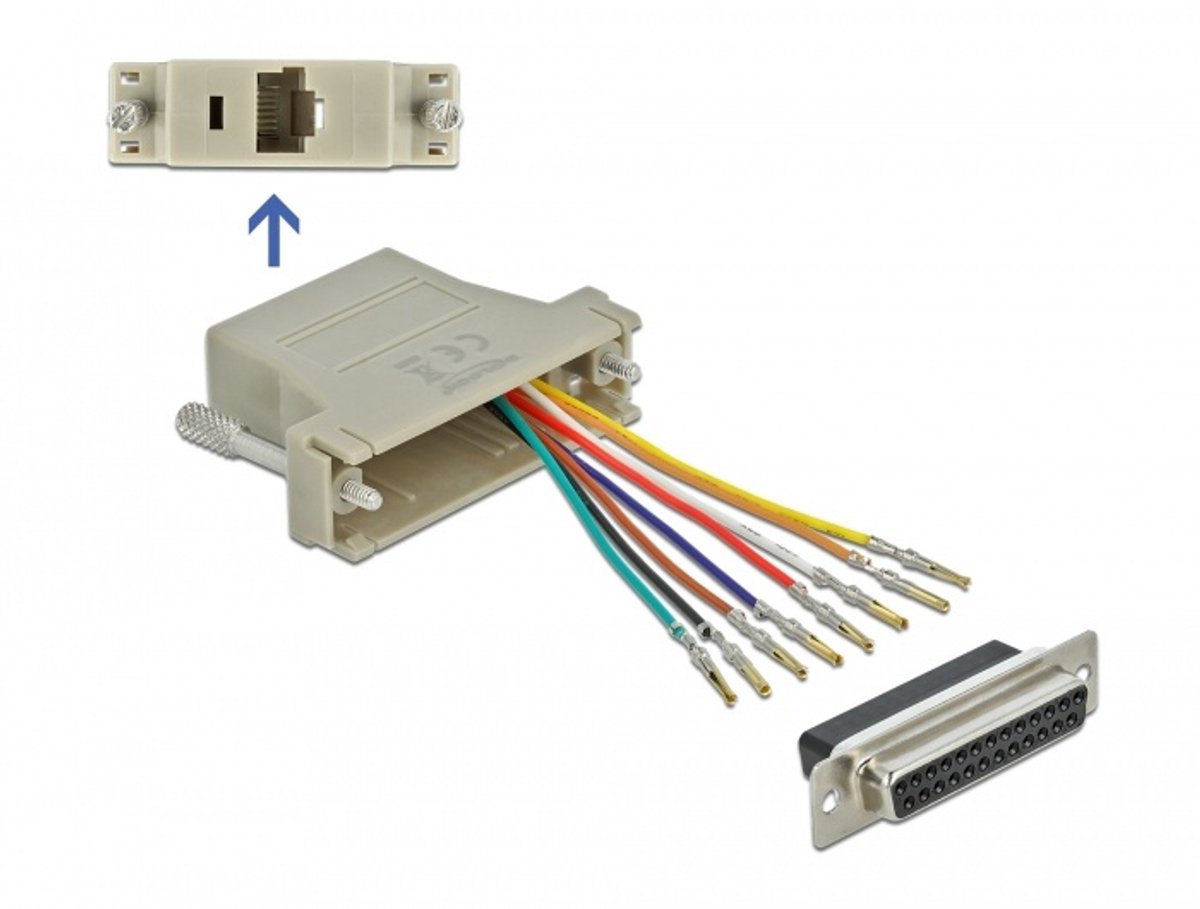 Delock D-Sub 25 pin female to RJ45 female Assembly Kit grey
