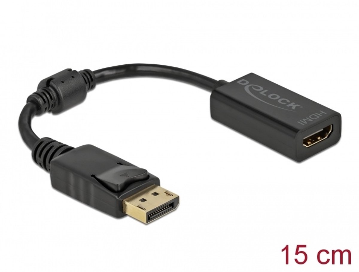 Adapter DisplayPort 1.1 mannelijk naar HDMI vrouwelijk passief zwart