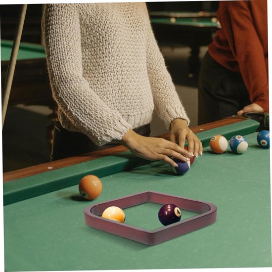 Biljartbalrek Hout - Pool Rek - Biljart Spel - Ruitvormig Ontwerp - 31x21x3 cm - Donkerrood — afbeelding 3
