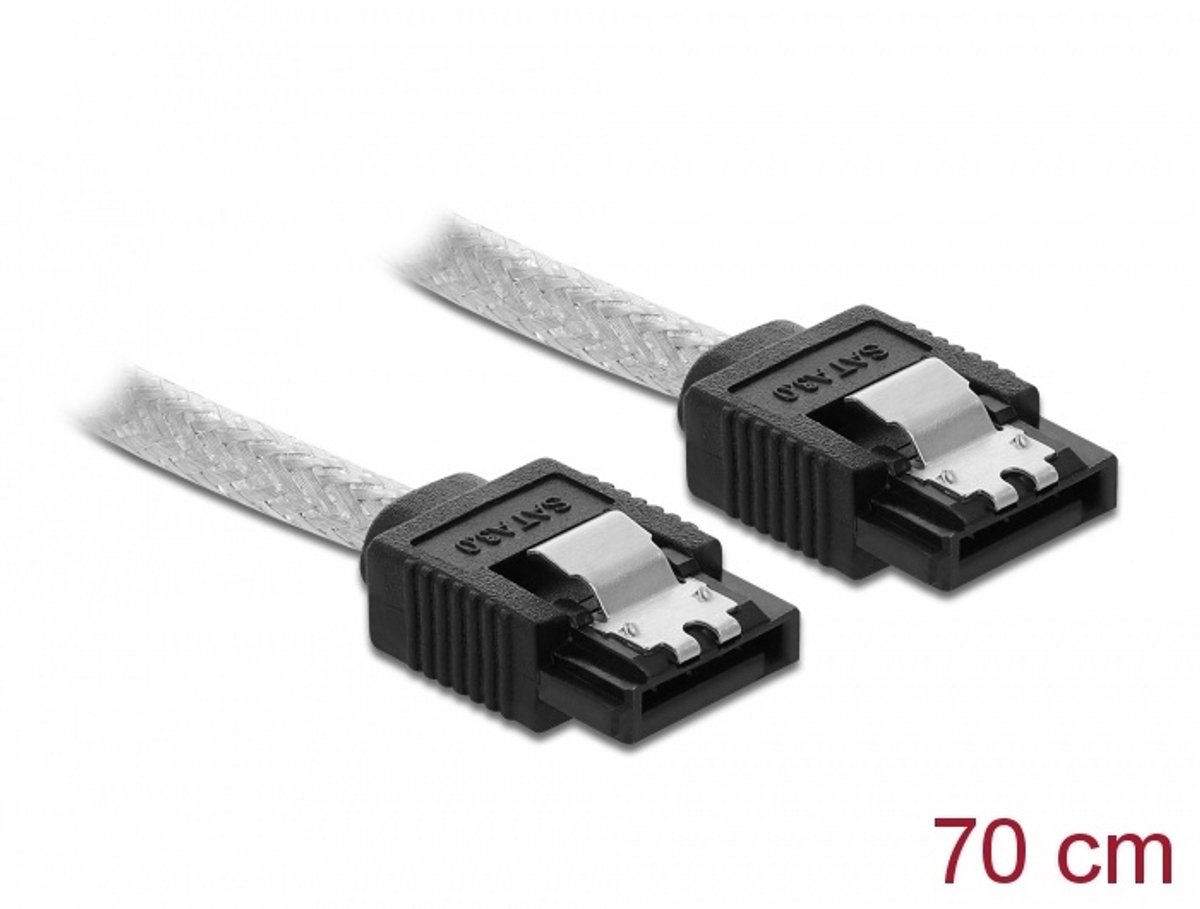SATA 6 GB/s kabel 70 cm transparant