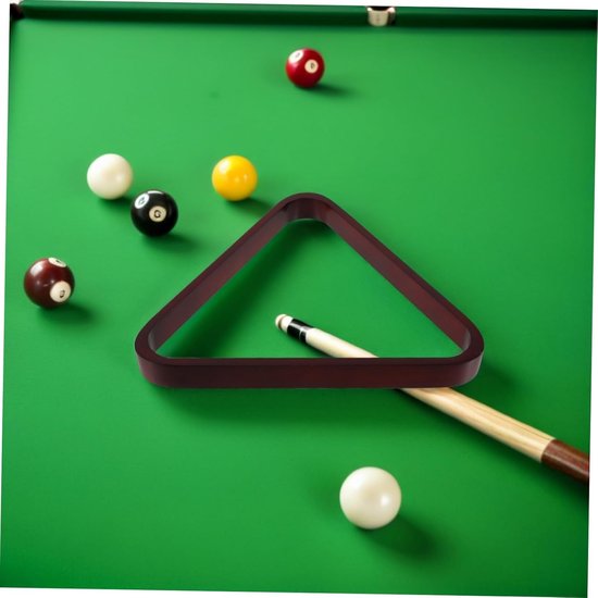 Biljart Driehoek Rack - Ballenhouder Pool - Nauwkeurige Bal Plaatsing - Stevig Massief Hout - 32x29x3.2cm - Donkerrood — afbeelding 3
