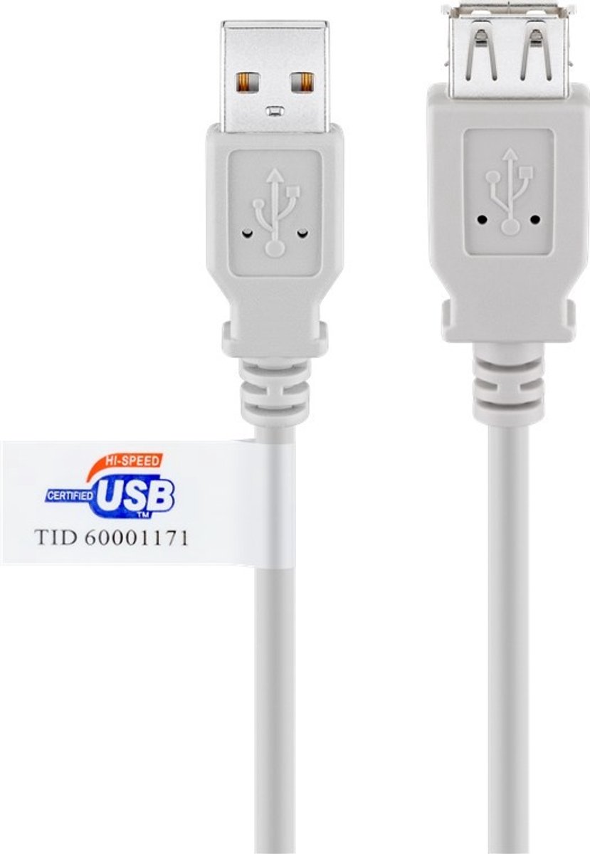 Goobay USB 2.0 Hi-Speed verlengkabel met USB-certificaat