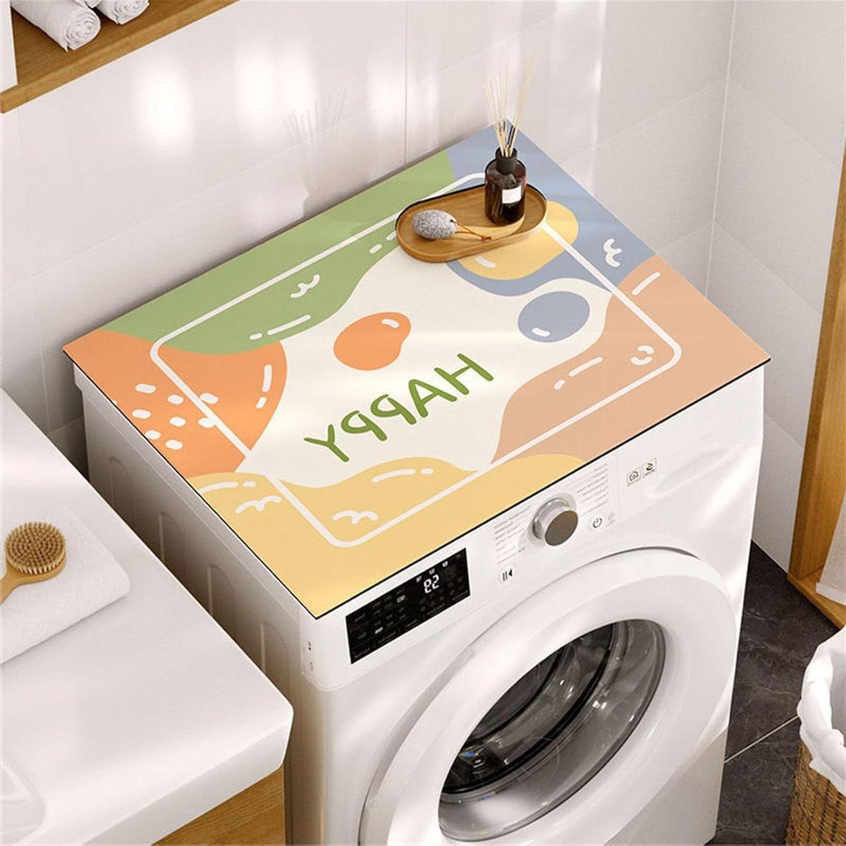 Wasmachine Droger Hoes - Apparaat Beschermer - Apparaten Beschermen - Antislip Rubberen Basis - 50x50cm - Bedrukt