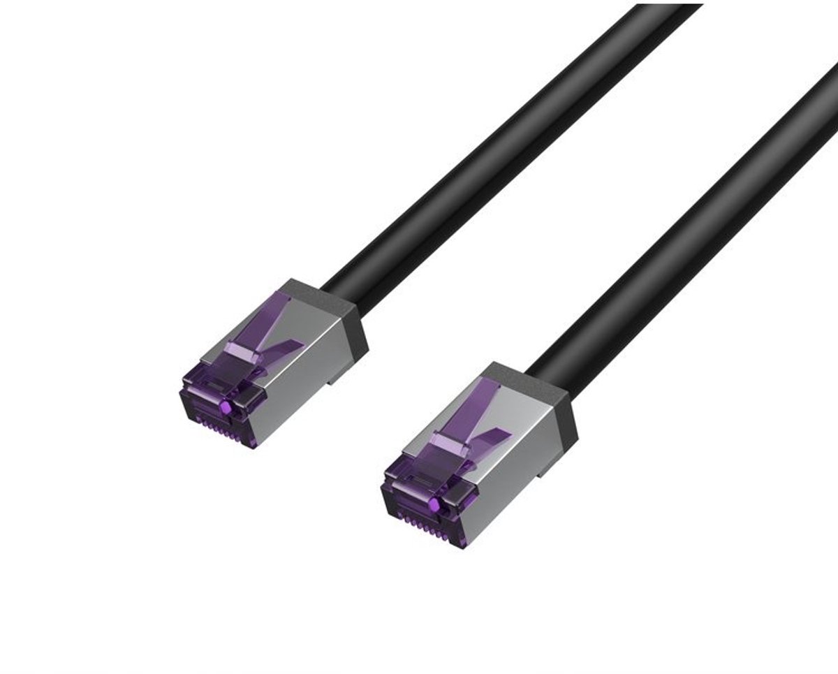 Flexline®-Patchkabel cat. 6A S/FTP, kurze Bauform, PIMF, schwarz, 2,0m