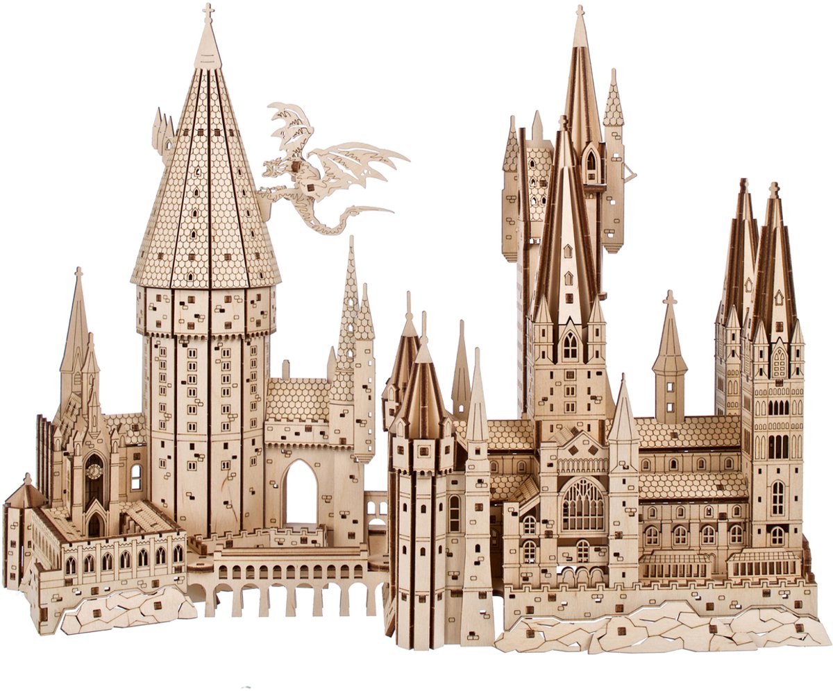 UGEARS 3D Modelbouw - Hogwarts™ Castle - Harry Potter™ - Mechanisch Bouwpakket Hout - Educatief Speelgoed — afbeelding 12