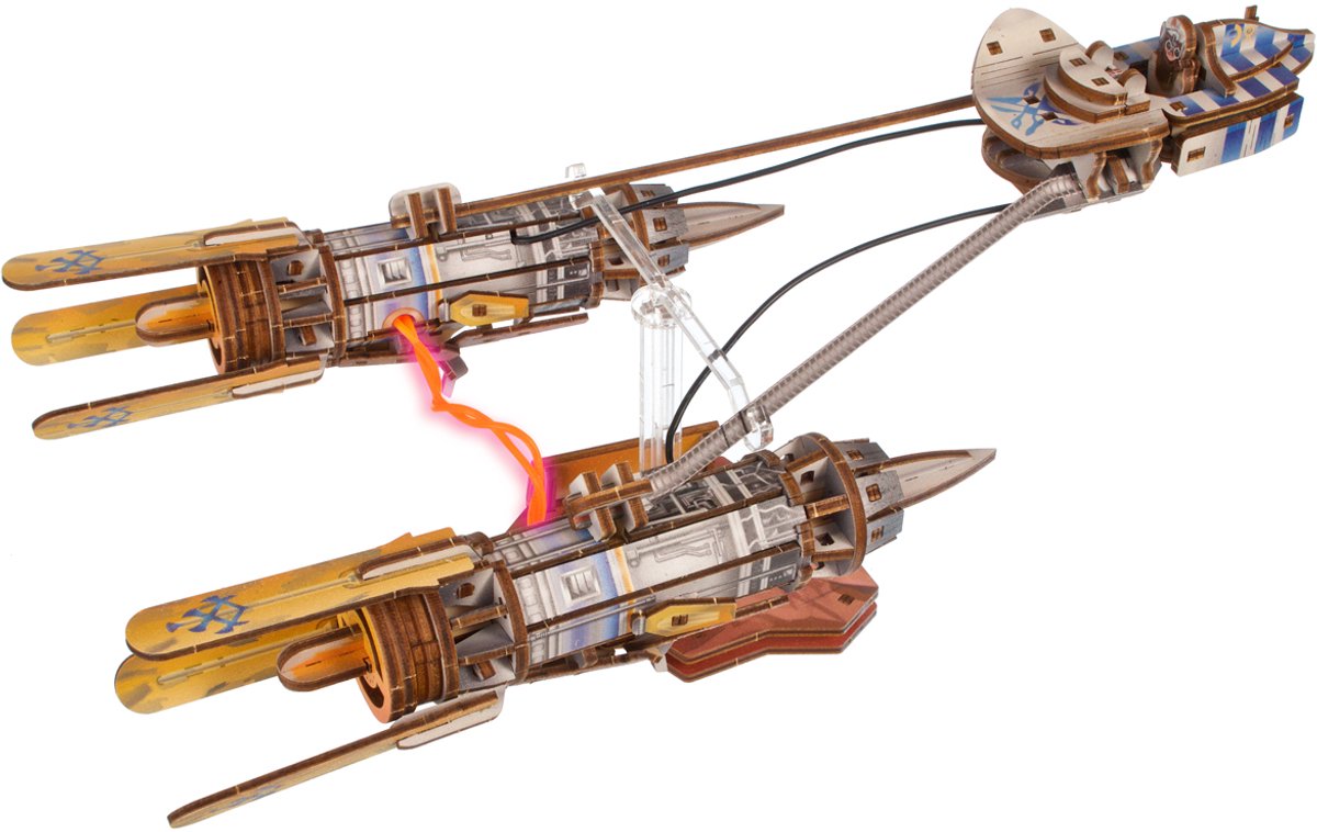 UGEARS 3D Modelbouw - Anakin Skywalker's Podracer - Star Wars - Mechanisch Bouwpakket Hout - Educatief Speelgoed — afbeelding 10