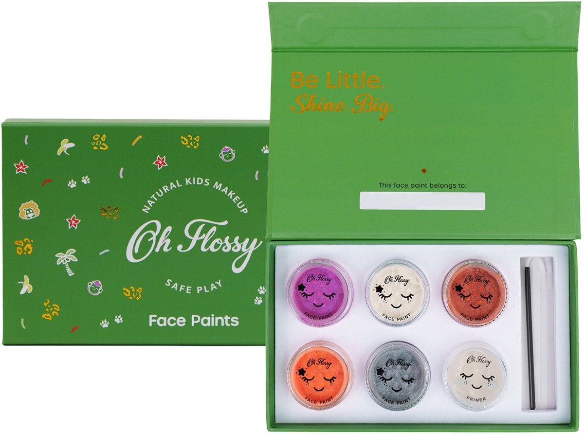 OH FLOSSY Set Gezichtsverf - Wild Wonders - Kids - In Geschenkdoos - 3 Jaar