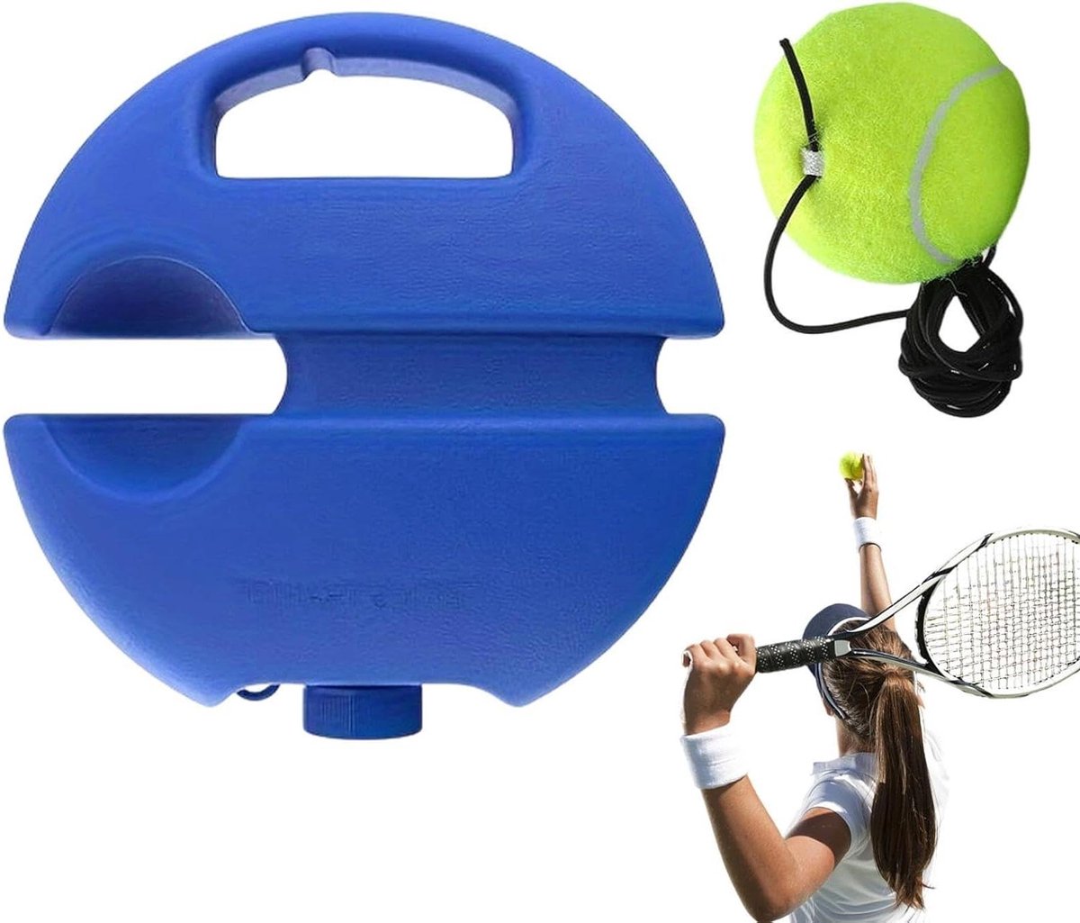 Tennis Rebouner - Oefenapparaat Ballen - Solo Tennis Training - Knoopvrij Koordsysteem - ca. 20.5 cm - Onbekend