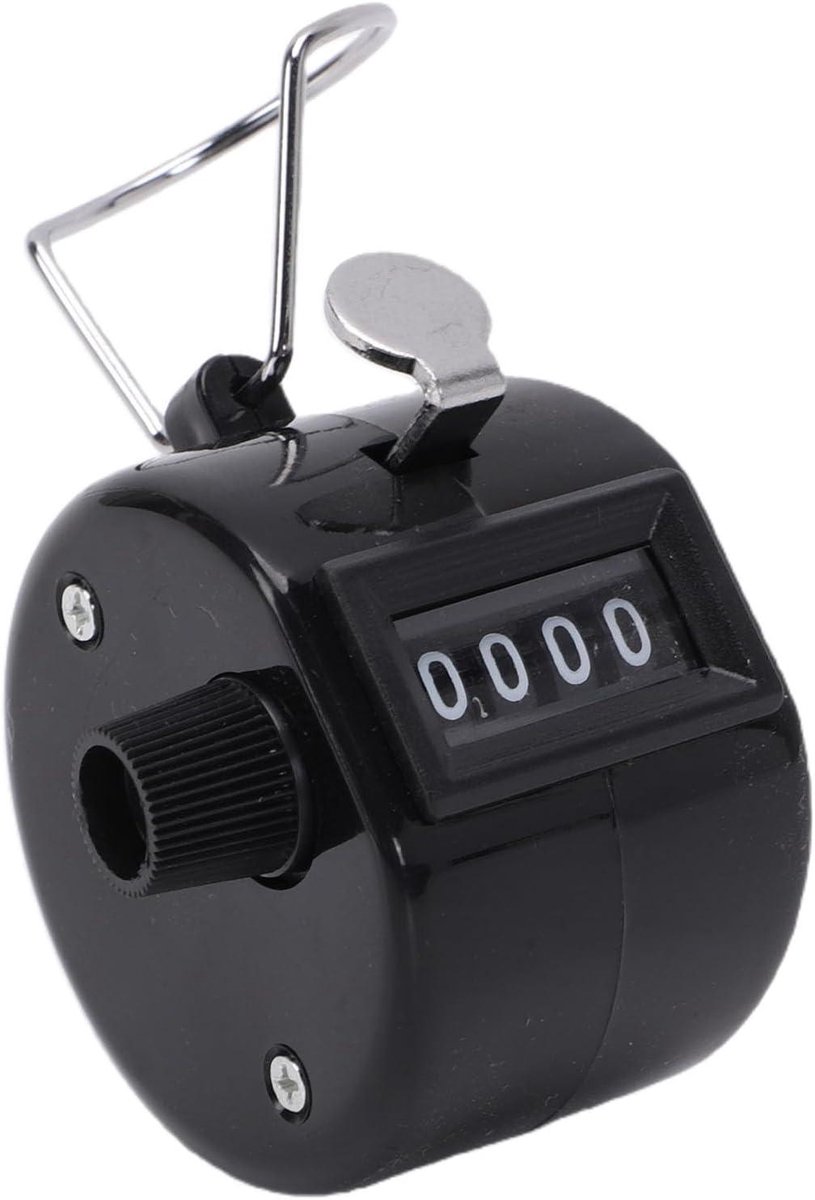 Nummerteller - Mechanische clicker - Tel Activiteiten - Eenvoudige resetknop - Bereik 9999 - Zwart
