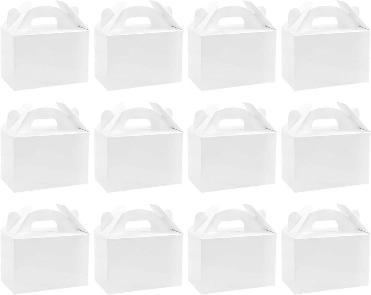 Koekjesdozen - DIY Dozen - Feestelijke Presentatie - Stevige Handgreep - 12 Stuks - Wit