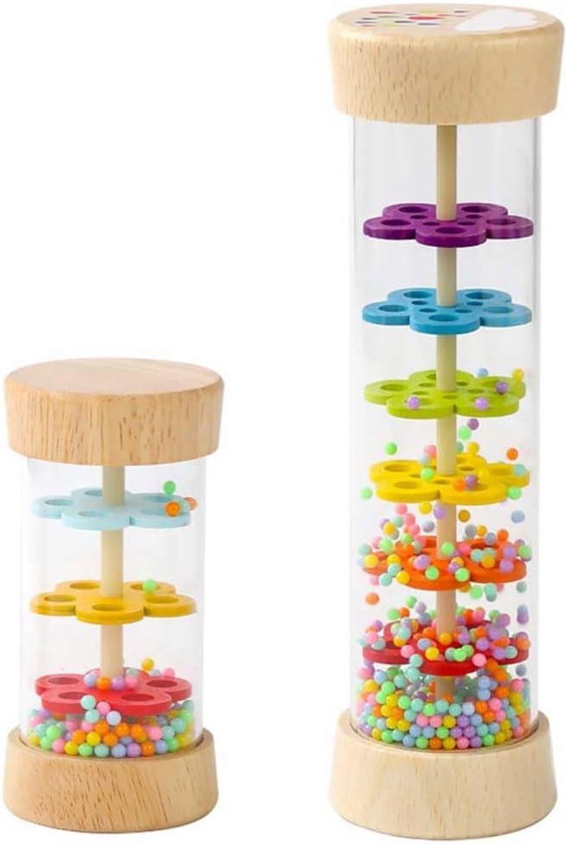 Muziek Speelgoed - Regenmaker Stok - Sensorische Ontwikkeling - Rustgevend Geluid - 208 cm - Transparant