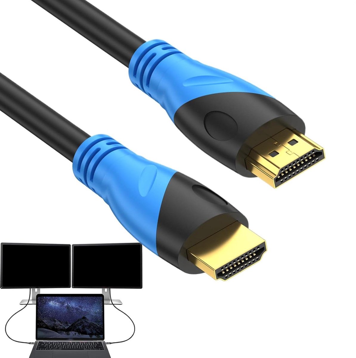 HD Kabel - Adapter Kabel - Beeld Delen - 4K 60Hz Hoge Snelheid - 15 meter - Zwart