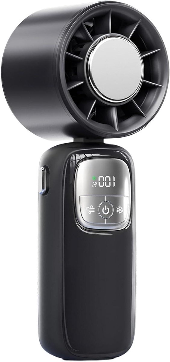 Draagbare ventilator - Handventilator USB - Buitenactiviteiten Koelen - Stille werking - 16x6x5.4cm - Zwart
