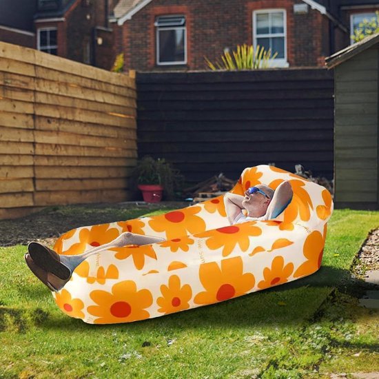 Opblaasbare Lounger - Luchtbank Zonnebed - Ontspannen Buiten - Snel Opblaasbaar - 240 x 70 cm - Zonnebloem Geel — afbeelding 2