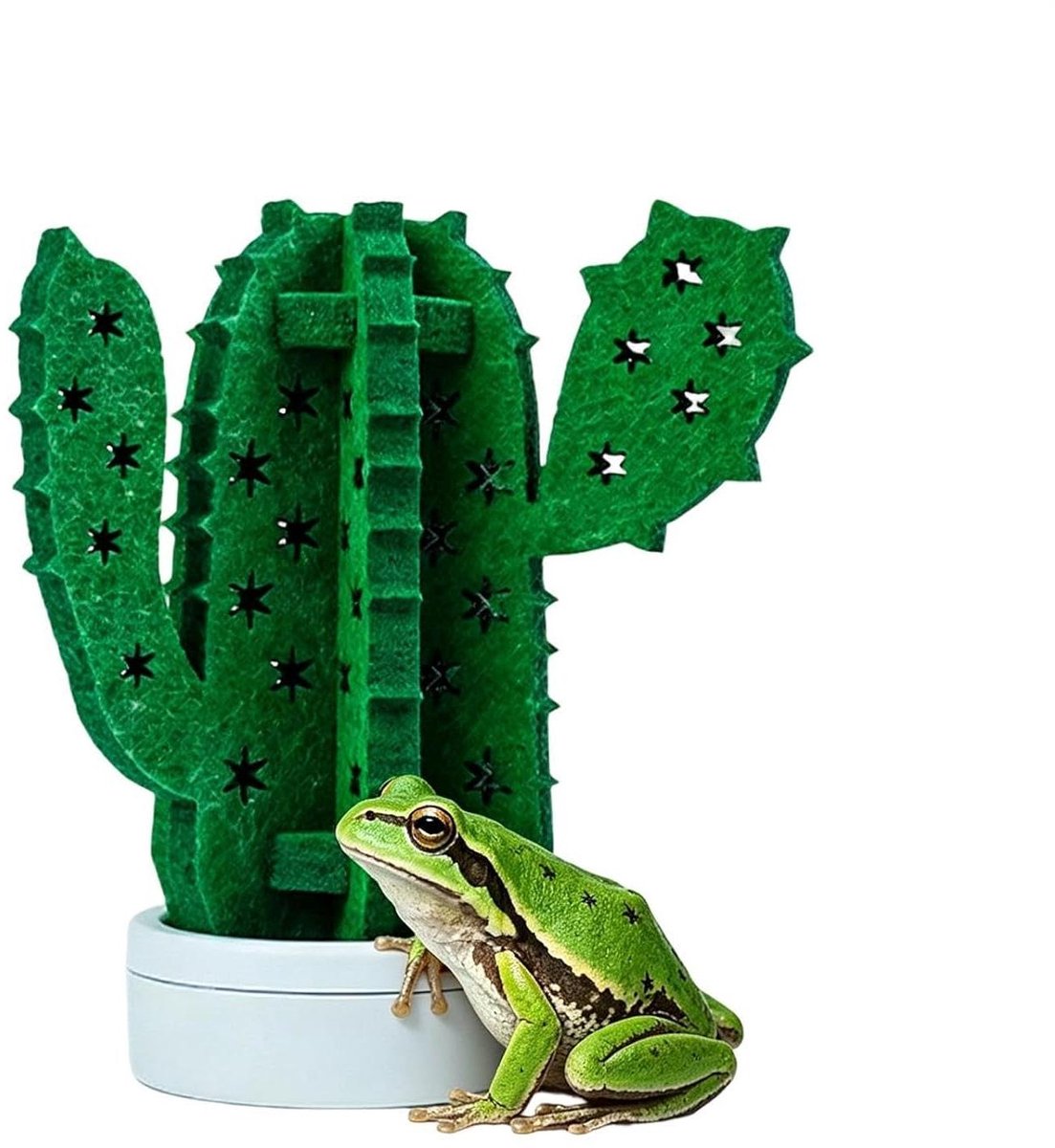 Terrarium luchtbevochtiger - Vilt design - Reptielen vochtig houden - Natuurlijke verdamping - 12.5 x 12.5 x 14 cm