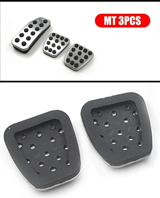 Pedaalhoezen Auto - Rem Gas - Veiliger Rijden - Antislip Rubber - 3 Stuks - Zilver — afbeelding 5