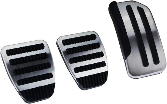 Pedaalhoezen Auto - Voetpedaal Covers - Veiliger Rijden - Antislip Ontwerp - Set van 3 - Zilver Zwart — afbeelding 4