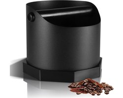 Espresso Strainer Houder met Afneembare Knock Bar, RVS Koffie Nock Box, 0.75 L, Antislip Basis, 14.5 x 14.5 x 13 cm, Ideaal voor Koffiezetters en Barista's