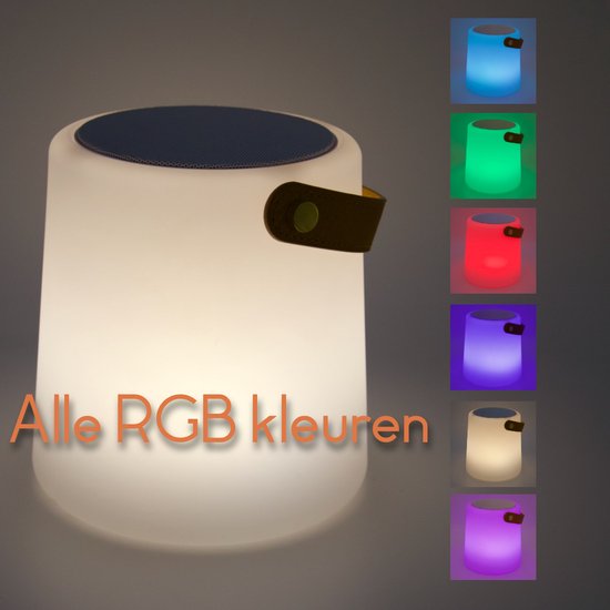 Quantixx Draagbare Bluetooth Speaker met RGB LED Lamp - Sfeerverlichting & Muziek in één - USB-C oplaadbaar - Multicolor - Dimbaar van Quantixx — afbeelding 3