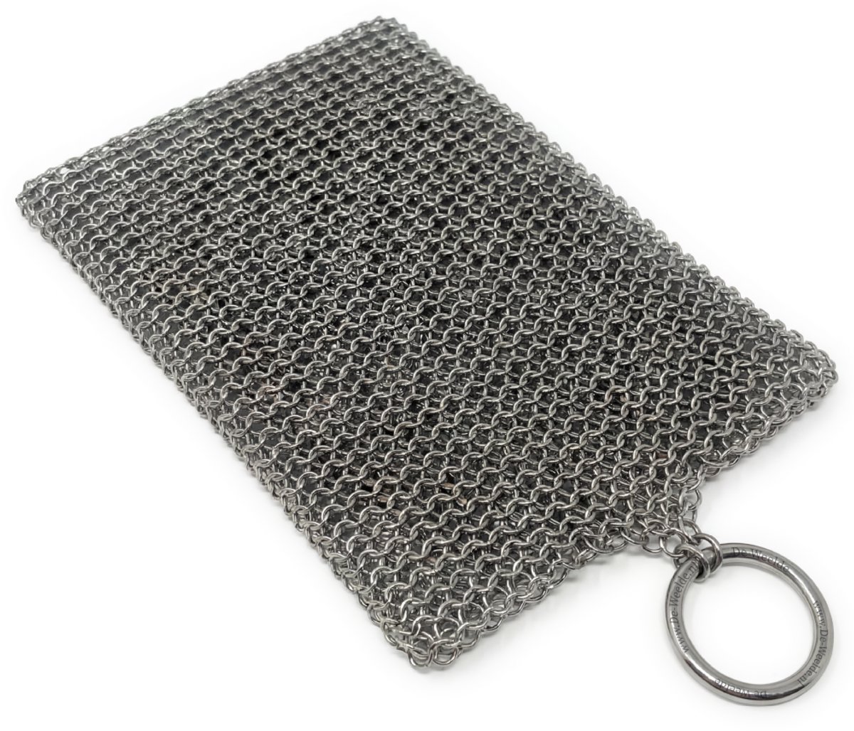 BBQ staalspons - schuurspons, duurzaam alternatief voor barbecue borstel en grillborstel - chainmail scrubber / malienkolder - bbq reiniger accessoires