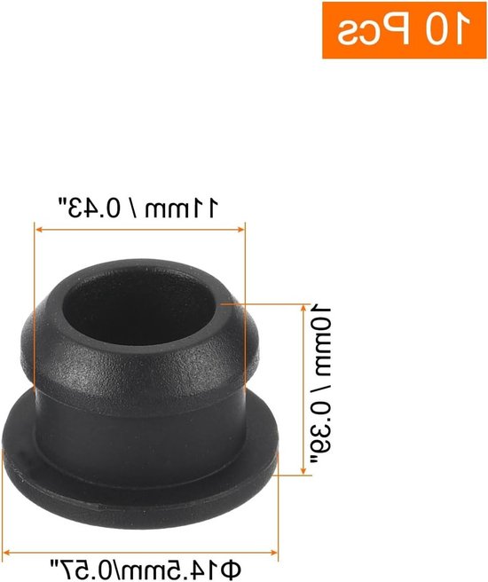 10 Stuks Silicone Snap Closure Rubber Seal voor Keuken, Waterdichte Dichtingen, Rond, 11 mm Diameter, Zwart, Set van 10 — afbeelding 2