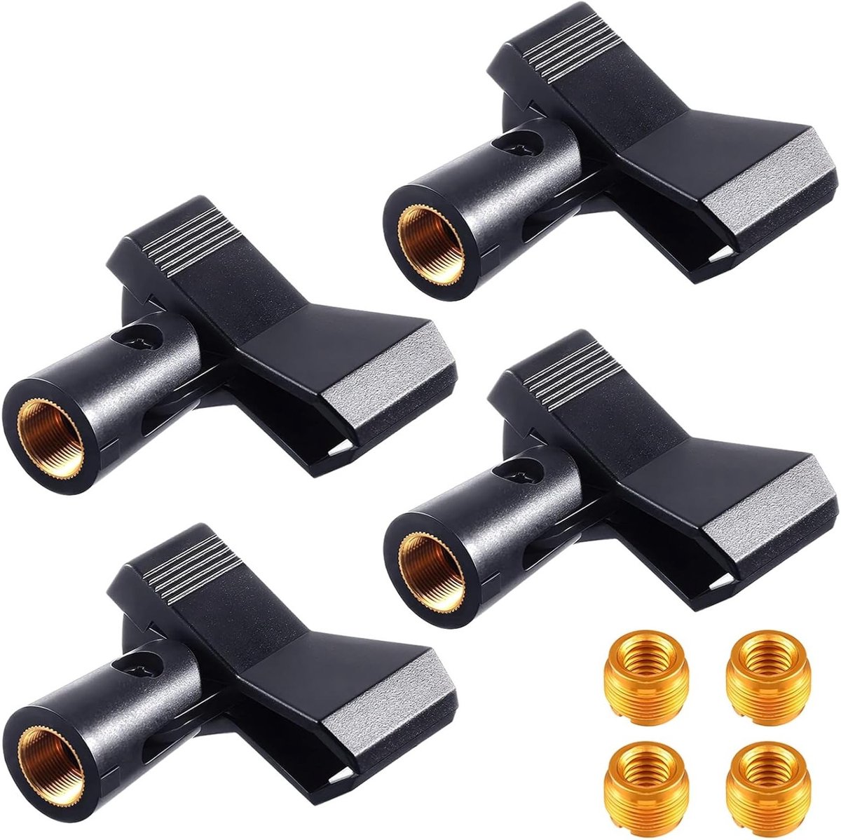 Veilige microfoonhouder met universele clip voor statieven, robuuste kunststof, 4 stuks voor veelzijdig gebruik en eenvoudige montage