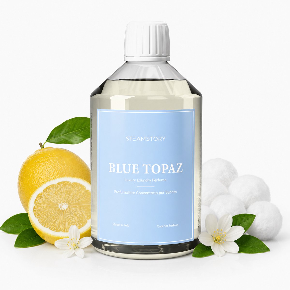 SteamStory Luxe Wasparfum Blue Topaz - Warme geur met waterbloemen, vanille & amber - 500 ml