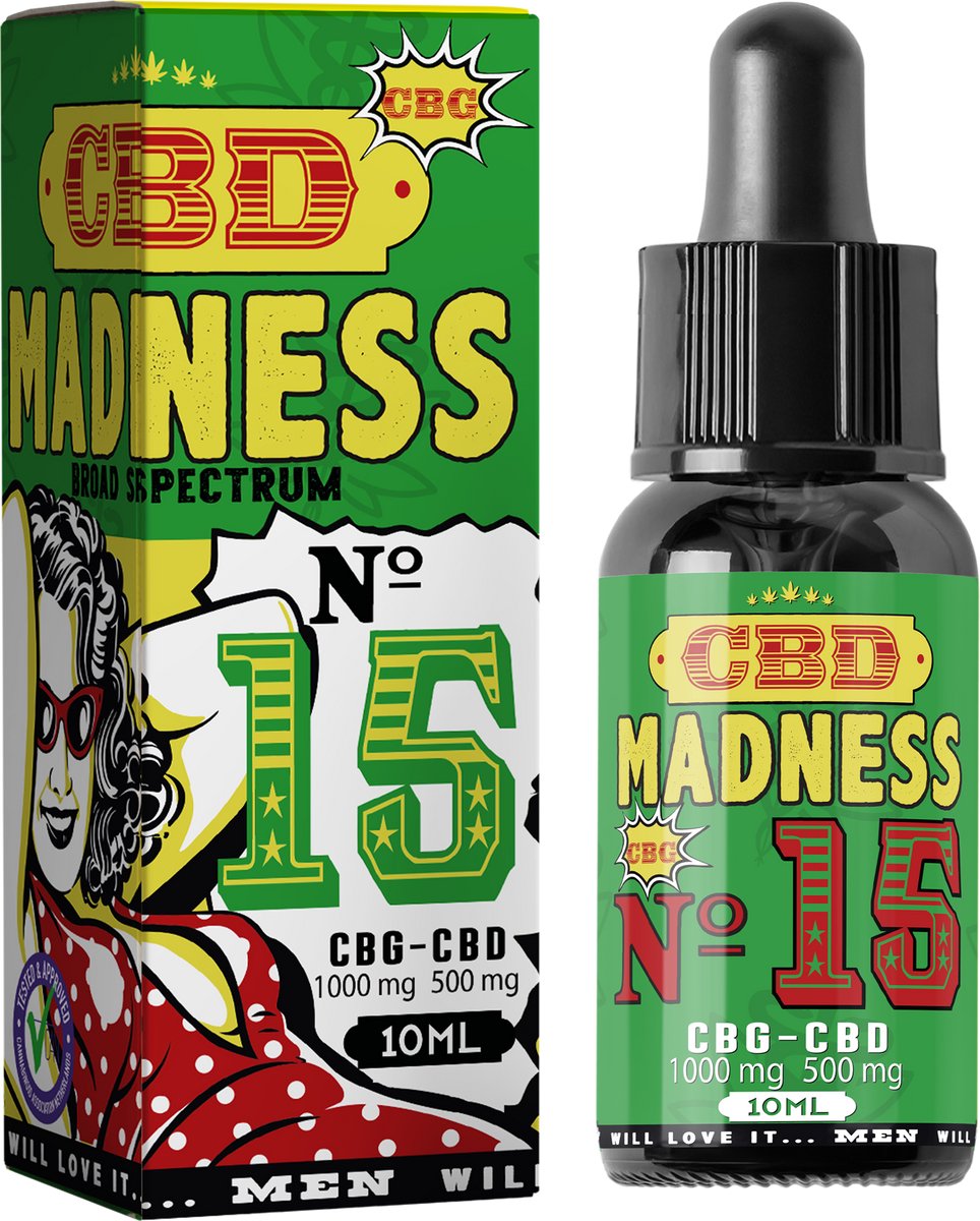 CBD Madness Oil – No. 15 CBG CBD – 1000mg CBG, 500mg CBD (15%) | 10ml