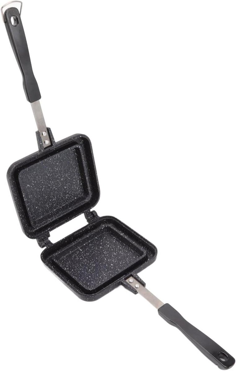 Panini Maker - Tosti IJzer - Broodjes Grillen - Dubbelzijdig Non-stick - 35x15cm - Zwart