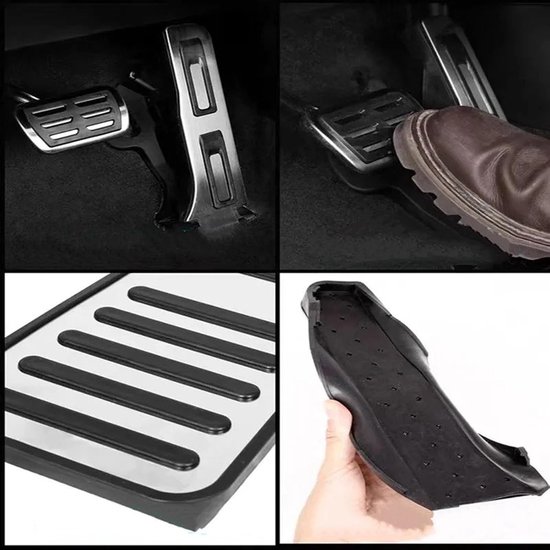 Auto Pedaalhoezen - Voetpedaal Covers - Verbeter Rijervaring - Antislip Ontwerp - 3 Stuks - Zilver — afbeelding 4