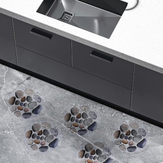 Antislip Badstickers - Douche Stickers - Veiligheid in Bad - Decoratieve Steenlook - 12 Vellen - Kleurrijk — afbeelding 2
