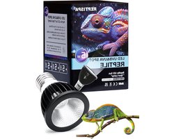 UVB Lamp Reptielen - Terrarium Verlichting - Gezonde Huid - Drie Spectrum Synergie - 5W - Wit
