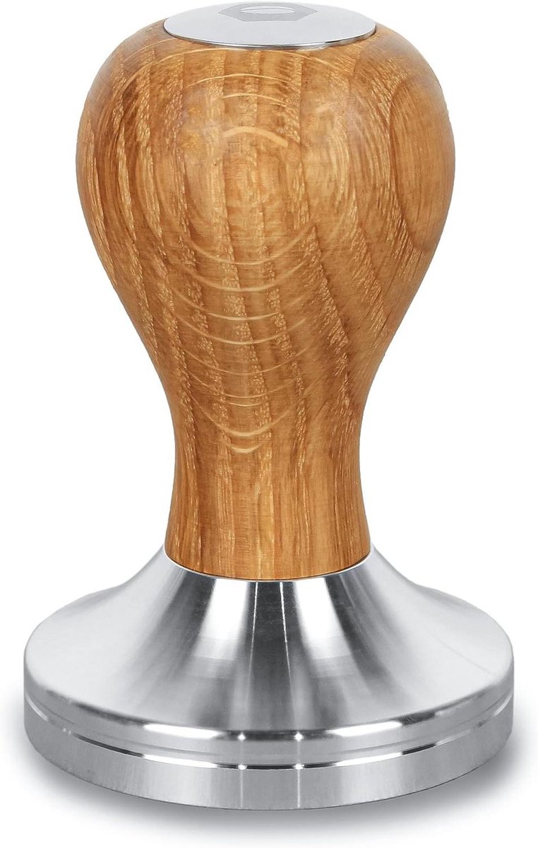 Koffie Tamper Espresso Stamper Barista Kwaliteit Hoogwaardig Eiken 53 mm Natuurlijk