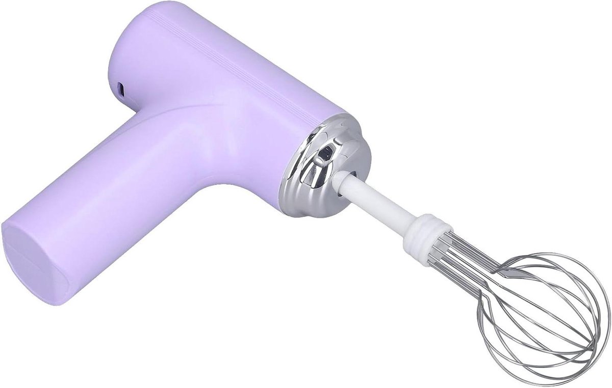 Elektrische Handmixer Draadloze Garde Bakken en Koken 3 Snelheden 17x12x5 cm Paars