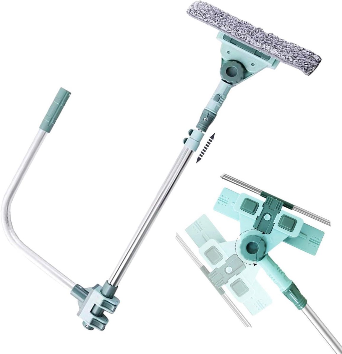Raamwisser - Glasreiniger - Hoge ramen wassen - 180 graden draaibaar - 69-145 cm - Niet gespecificeerd