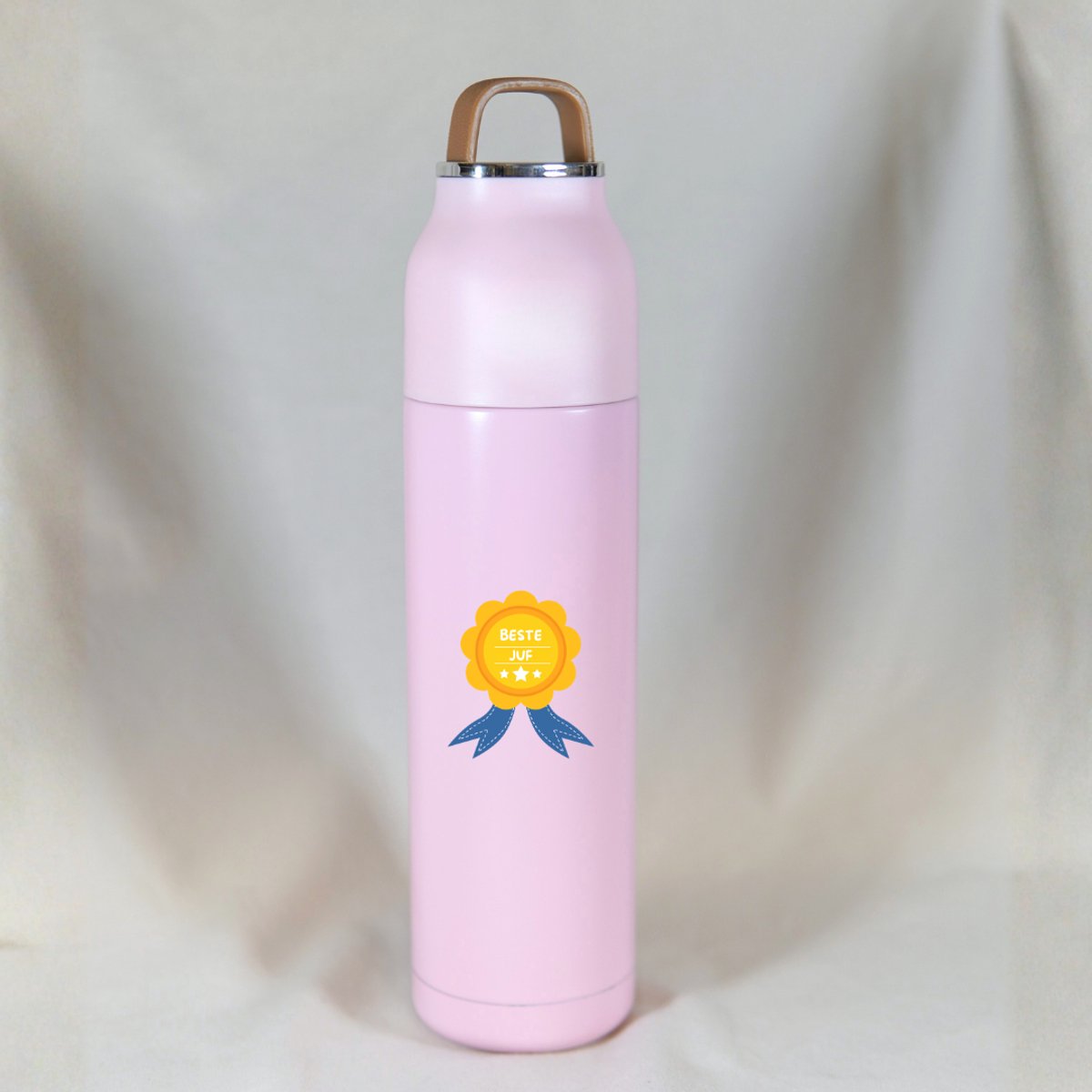 Thermosfles Juf Liefste Juf - Drinkfles 500 ml Roze - Juf Cadeau - Juf Bedankt Cadeau - Juf Cadeautjes Bedankt - Schooljaar Einde - Cadeautje Juf - Juffendag - Lerarendag
