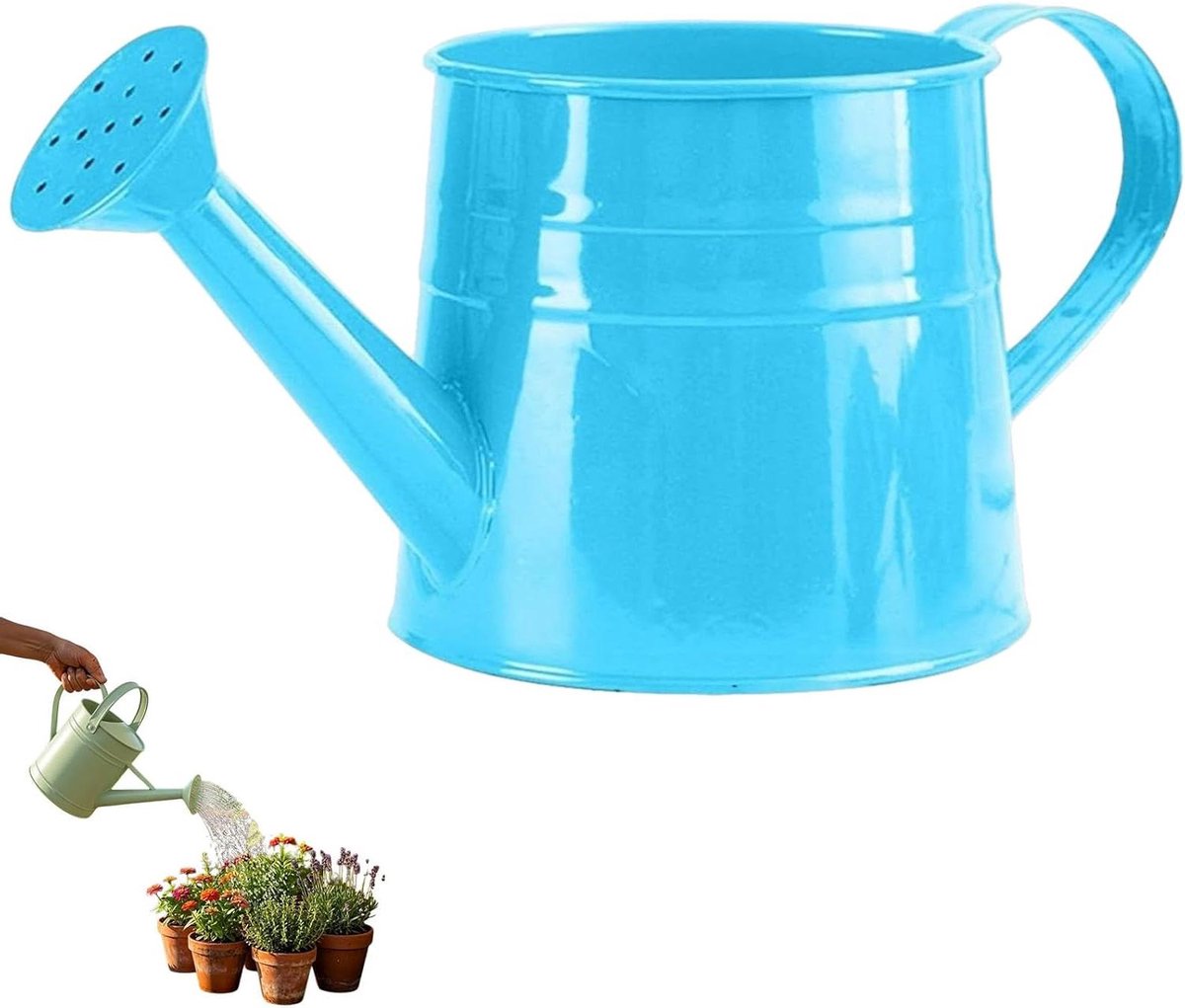 Metalen Gieter - Bloemen gieter - Planten water geven - Lange precieze tuit - 1 liter - Blauw