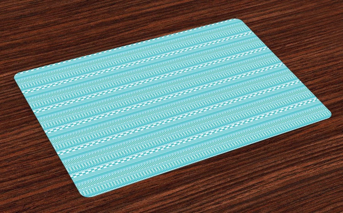 ABAKUHAUS Geometrische placemats, Tiscjdeco gemaakt van kleurbestendige stof voor de eetkamer en keuken, meerkleurig
