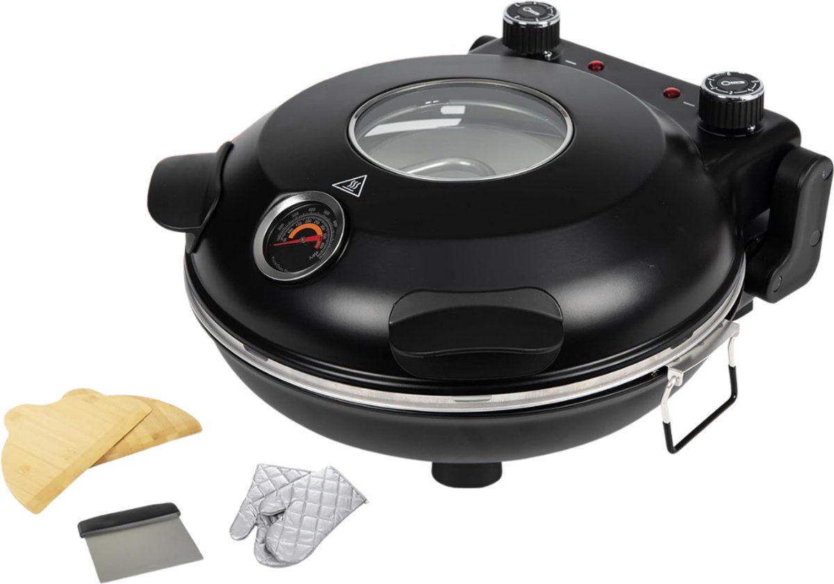 HEZIVO® Pizarette 32 cm - Pizza Oven - Klaar in 4 Minuten - 420 °C - 1200 W