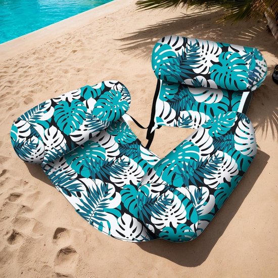 Opblaasbare Zwembadstoel - Drijvende Lounger - Water Ontspanning - Lichtgewicht Draagbaar - 76 cm - Groen — afbeelding 4