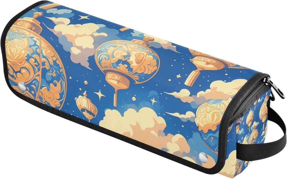 Haargereedschap Organizer - Hittebestendige Mat - Reizen en Thuis - 2-in-1 Ontwerp - 37 cm Lengte - Blauw