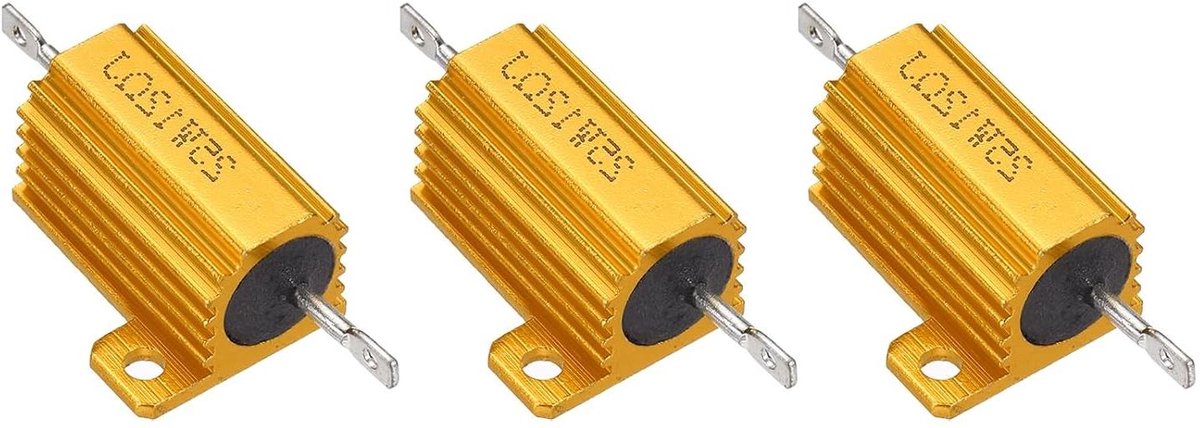 Spiraalweerstanden Set - Aluminium Behuizing - Stroom Regelen - Hoge Stabiliteit - 3 Stuks - Goud