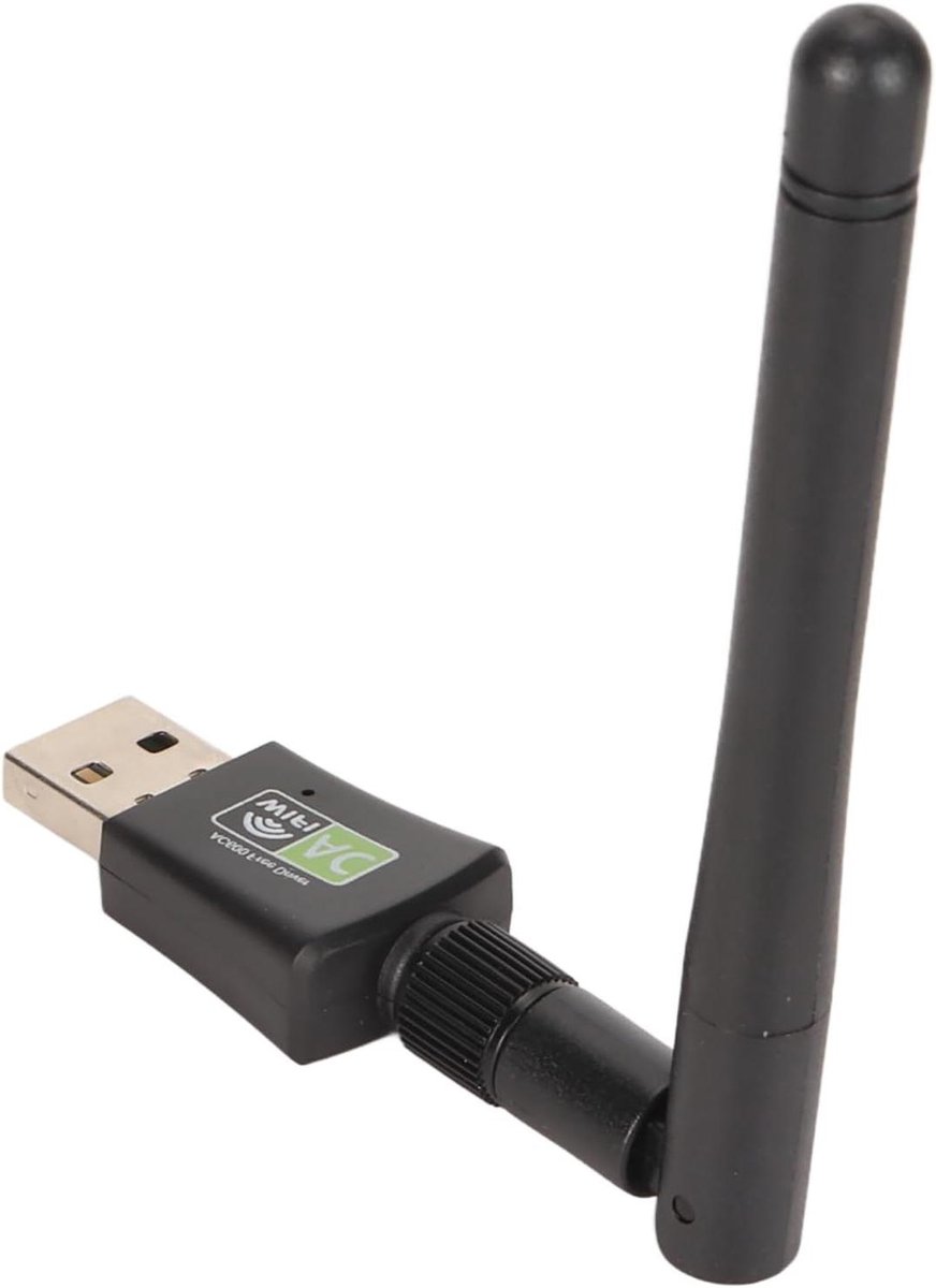 WiFi Dongle - Netwerk Adapter - Internet Verbinding - Dual Band 600Mbps - USB 2.0 - Zwart