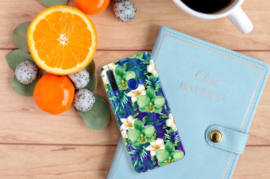 Coque Téléphone pour Honor 20 Lite TPU Silicone Etui Orchidée Verte
