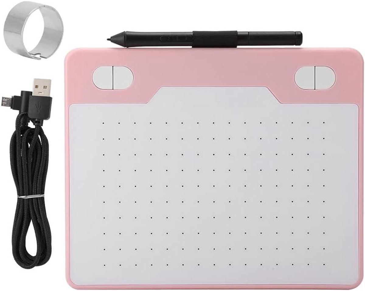 Grafische Tekentablet - Digitaal Tekenblok - Digitaal Tekenen - 8192 Drukniveaus - Draagbaar Lichtgewicht - Roze