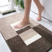Casilin Badmat Antislip 65x115cm Elba - Waterabsorberende Badkamermat - Wasbaar en Sneldrogend - Voor Douche en Bad - Hoogpolig - Acryl - Rechthoek - Bruin, Zand
